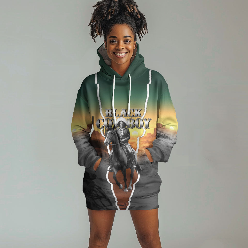 Nat Love Deadwood Dick Legendary Black Cowboy Hoodie Dress Western Frontier Style With Native Southwest Pattern
