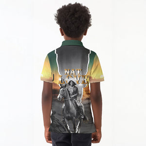 Nat Love Deadwood Dick Legendary Black Cowboy Kid Polo Shirt Western Frontier Style With Native Southwest Pattern