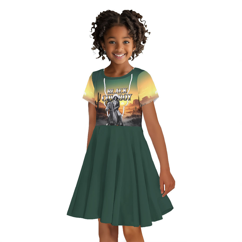 Nat Love Deadwood Dick Legendary Black Cowboy Kid Short Sleeve Dress Western Frontier Style With Native Southwest Pattern