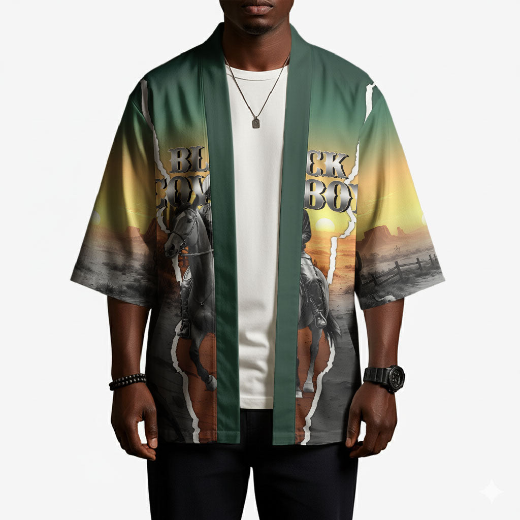 Nat Love Deadwood Dick Legendary Black Cowboy Kimono Western Frontier Style With Native Southwest Pattern