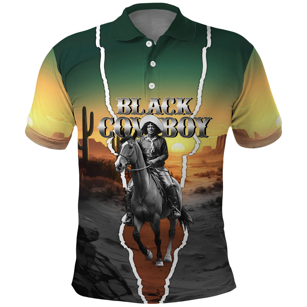 Nat Love Deadwood Dick Legendary Black Cowboy Polo Shirt Western Frontier Style With Native Southwest Pattern