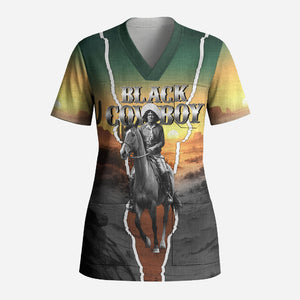Nat Love Deadwood Dick Legendary Black Cowboy Scrub Top Western Frontier Style With Native Southwest Pattern
