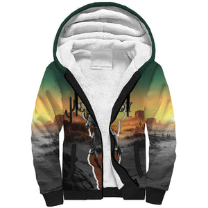 Nat Love Deadwood Dick Legendary Black Cowboy Sherpa Hoodie Western Frontier Style With Native Southwest Pattern