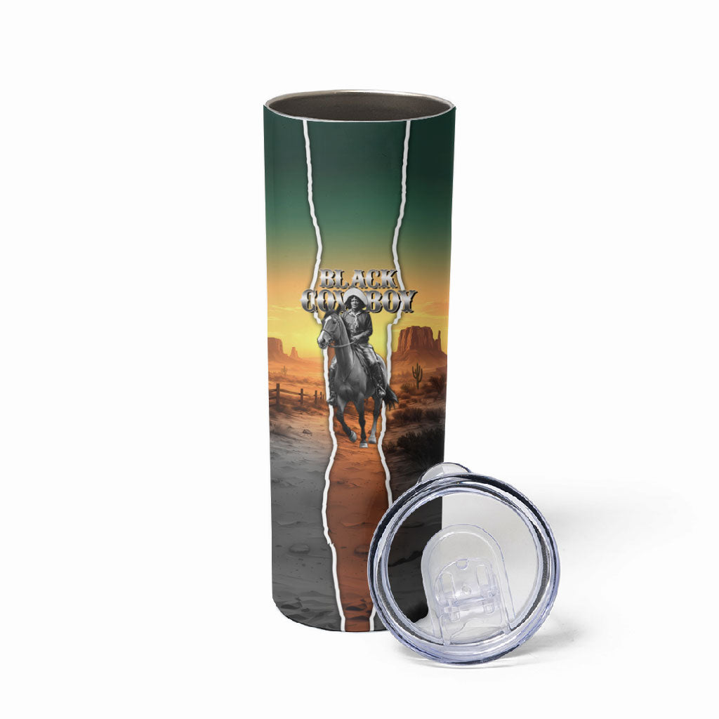 Nat Love Deadwood Dick Legendary Black Cowboy Skinny Tumbler Western Frontier Style With Native Southwest Pattern