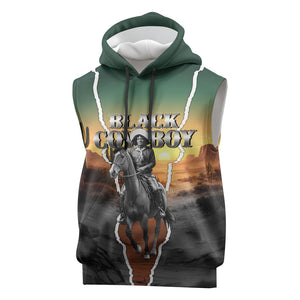 Nat Love Deadwood Dick Legendary Black Cowboy Sleeveless Hoodie Western Frontier Style With Native Southwest Pattern