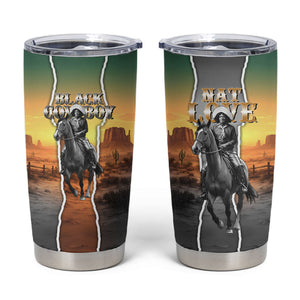Nat Love Deadwood Dick Legendary Black Cowboy Tumbler Cup Western Frontier Style With Native Southwest Pattern