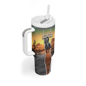 Nat Love Deadwood Dick Legendary Black Cowboy Tumbler With Handle Western Frontier Style With Native Southwest Pattern