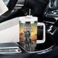 Nat Love Deadwood Dick Legendary Black Cowboy Tumbler With Handle Western Frontier Style With Native Southwest Pattern