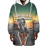 Nat Love Deadwood Dick Legendary Black Cowboy Wearable Blanket Hoodie Western Frontier Style With Native Southwest Pattern