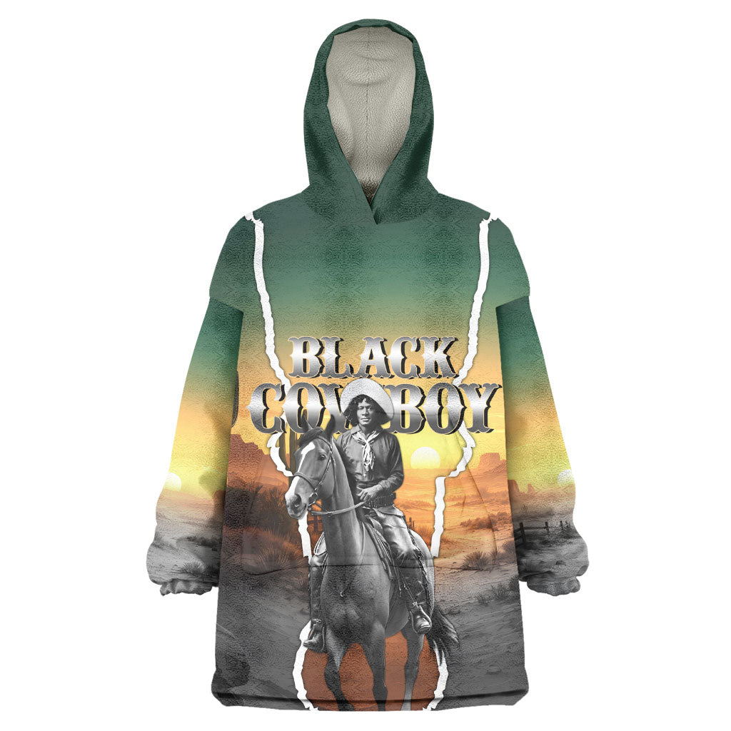 Nat Love Deadwood Dick Legendary Black Cowboy Wearable Blanket Hoodie Western Frontier Style With Native Southwest Pattern