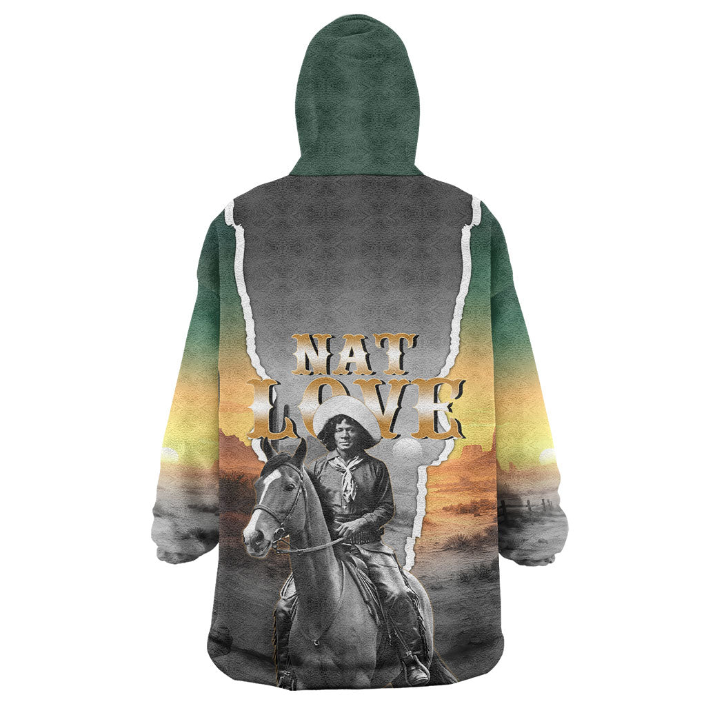 Nat Love Deadwood Dick Legendary Black Cowboy Wearable Blanket Hoodie Western Frontier Style With Native Southwest Pattern