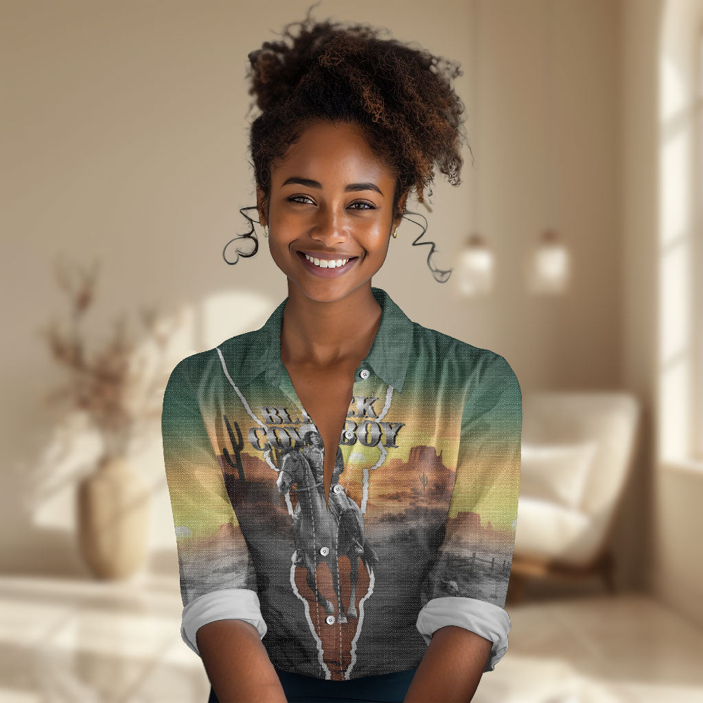 Nat Love Deadwood Dick Legendary Black Cowboy Women Casual Shirt Western Frontier Style With Native Southwest Pattern