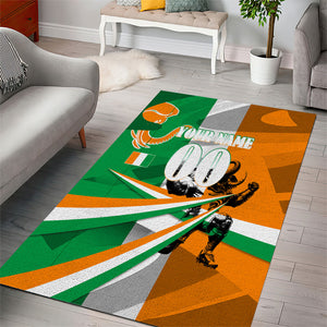 Personalized Ivory Coast Football Elephant Champion Area Rug Cote d Ivoire Flag Colors Heritage
