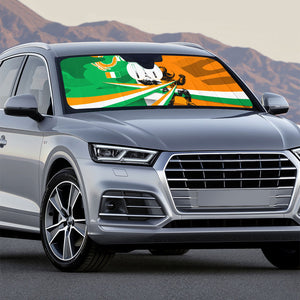 Personalized Ivory Coast Football Elephant Champion Auto Sun Shade Cote d Ivoire Flag Colors Heritage