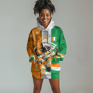 Personalized Ivory Coast Football Elephant Champion Hoodie Dress Cote d Ivoire Flag Colors Heritage