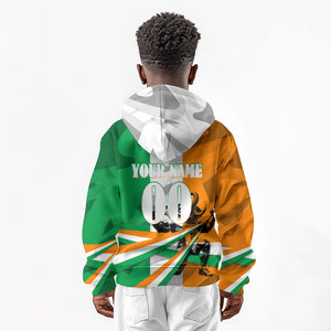 Personalized Ivory Coast Football Elephant Champion Kid Hoodie Cote d Ivoire Flag Colors Heritage