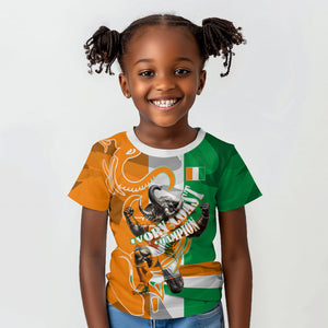 Personalized Ivory Coast Football Elephant Champion Kid T shirt Cote d Ivoire Flag Colors Heritage