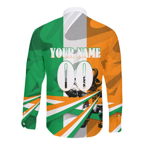 Personalized Ivory Coast Football Elephant Champion Long Sleeve Button Shirt Cote d Ivoire Flag Colors Heritage