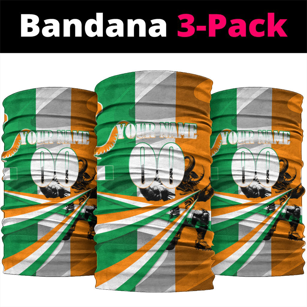 Personalized Ivory Coast Football Elephant Champion Neck Gaiter Cote d Ivoire Flag Colors Heritage