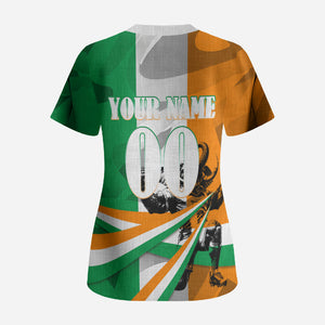 Personalized Ivory Coast Football Elephant Champion Scrub Top Cote d Ivoire Flag Colors Heritage