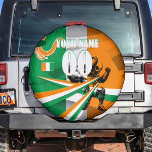 Personalized Ivory Coast Football Elephant Champion Spare Tire Cover Cote d Ivoire Flag Colors Heritage