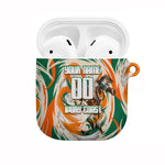 Personalized Ivory Coast Football AirPods Case Les Elephants Swirl Pattern Heritage Mascot Art