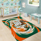 Personalized Ivory Coast Football Area Rug Les Elephants Swirl Pattern Heritage Mascot Art