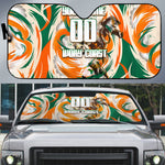 Personalized Ivory Coast Football Auto Sun Shade Les Elephants Swirl Pattern Heritage Mascot Art
