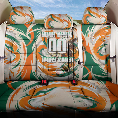 Personalized Ivory Coast Football Back Car Seat Cover Les Elephants Swirl Pattern Heritage Mascot Art