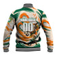 Personalized Ivory Coast Football Baseball Jacket Les Elephants Swirl Pattern Heritage Mascot Art