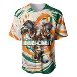 Personalized Ivory Coast Football Baseball Jersey Les Elephants Swirl Pattern Heritage Mascot Art