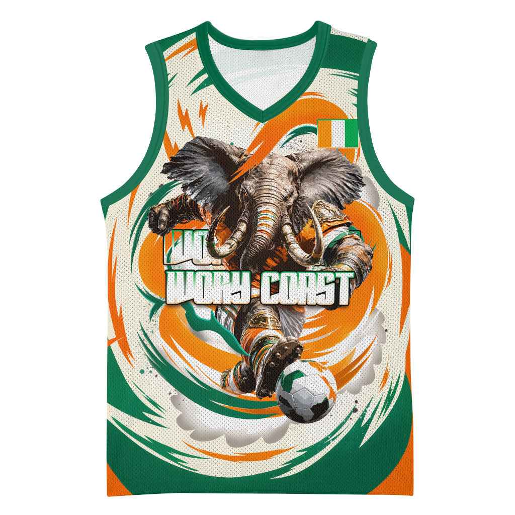 Personalized Ivory Coast Football Basketball Jersey Les Elephants Swirl Pattern Heritage Mascot Art