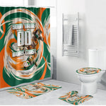 Personalized Ivory Coast Football Bathroom Set Les Elephants Swirl Pattern Heritage Mascot Art