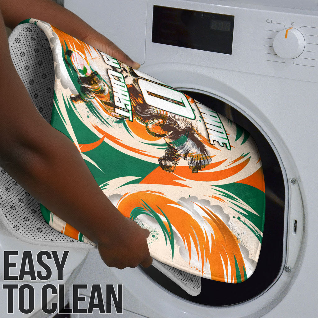 Personalized Ivory Coast Football Bathroom Set Les Elephants Swirl Pattern Heritage Mascot Art