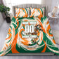 Personalized Ivory Coast Football Bedding Set Les Elephants Swirl Pattern Heritage Mascot Art