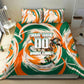 Personalized Ivory Coast Football Bedding Set Les Elephants Swirl Pattern Heritage Mascot Art