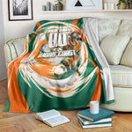 Personalized Ivory Coast Football Blanket Les Elephants Swirl Pattern Heritage Mascot Art