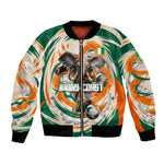 Personalized Ivory Coast Football Bomber Jacket Les Elephants Swirl Pattern Heritage Mascot Art