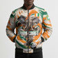 Personalized Ivory Coast Football Bomber Puffer Jacket Les Elephants Swirl Pattern Heritage Mascot Art