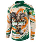 Personalized Ivory Coast Football Button Sweatshirt Les Elephants Swirl Pattern Heritage Mascot Art