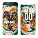 Personalized Ivory Coast Football 4 in 1 Can Cooler Tumbler Les Elephants Swirl Pattern Heritage Mascot Art