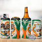 Personalized Ivory Coast Football 4 in 1 Can Cooler Tumbler Les Elephants Swirl Pattern Heritage Mascot Art