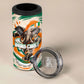 Personalized Ivory Coast Football 4 in 1 Can Cooler Tumbler Les Elephants Swirl Pattern Heritage Mascot Art