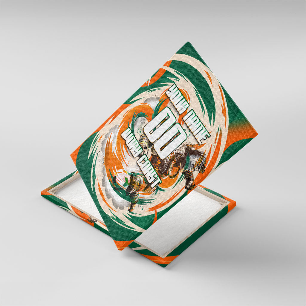 Personalized Ivory Coast Football Canvas Wall Art Les Elephants Swirl Pattern Heritage Mascot Art