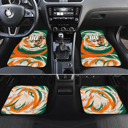 Personalized Ivory Coast Football Car Mats Les Elephants Swirl Pattern Heritage Mascot Art