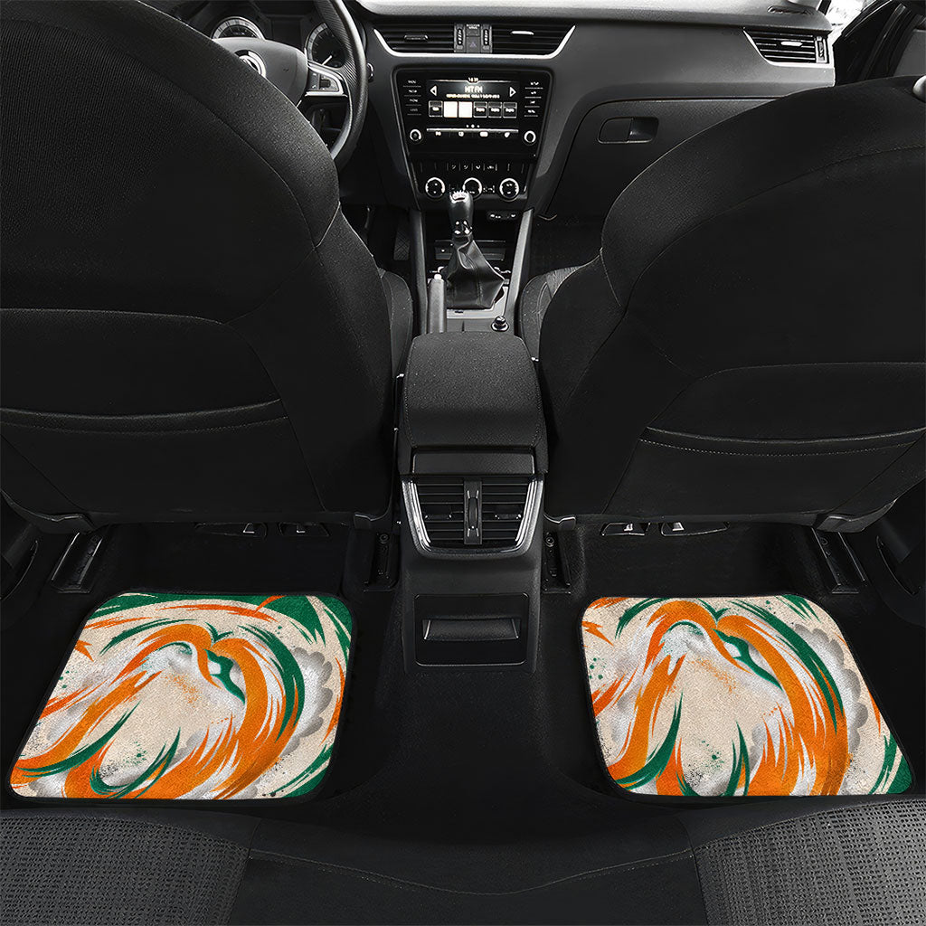 Personalized Ivory Coast Football Car Mats Les Elephants Swirl Pattern Heritage Mascot Art