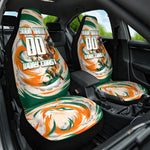 Personalized Ivory Coast Football Car Seat Cover Les Elephants Swirl Pattern Heritage Mascot Art