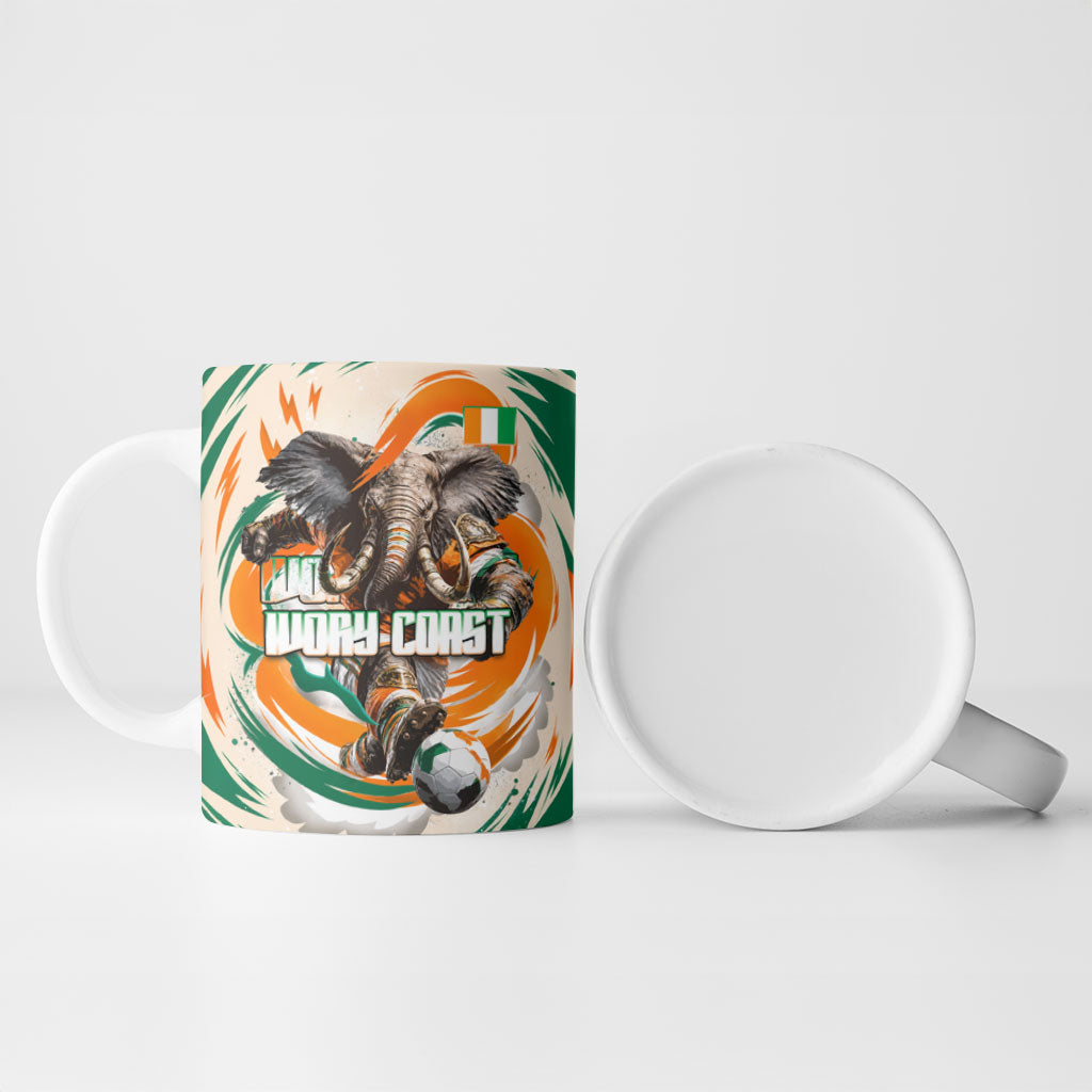 Personalized Ivory Coast Football Ceramic Mug Les Elephants Swirl Pattern Heritage Mascot Art