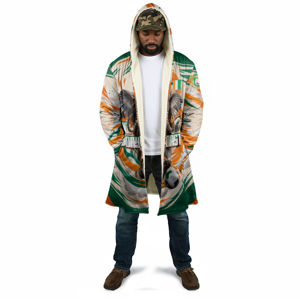 Personalized Ivory Coast Football Cloak Les Elephants Swirl Pattern Heritage Mascot Art