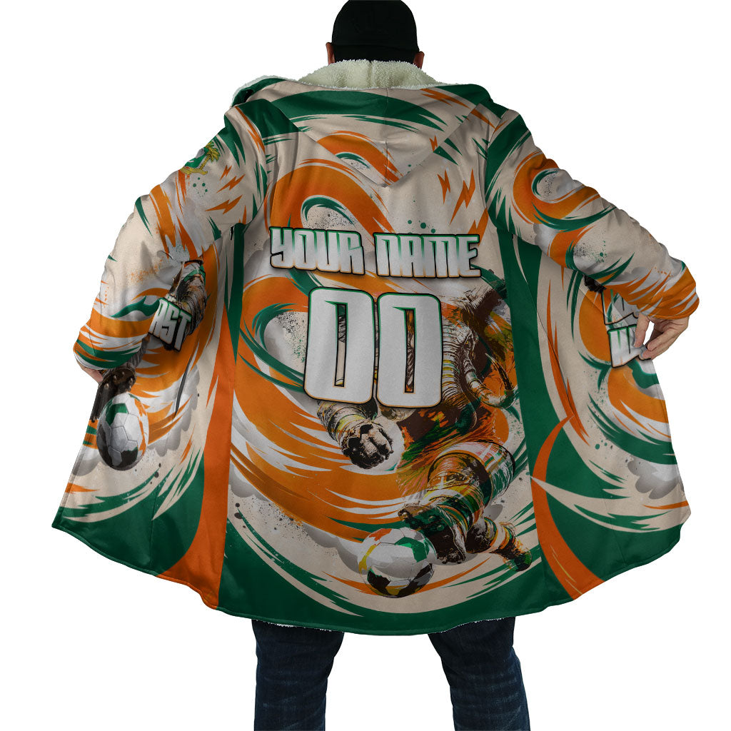 Personalized Ivory Coast Football Cloak Les Elephants Swirl Pattern Heritage Mascot Art